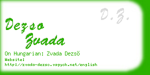 dezso zvada business card